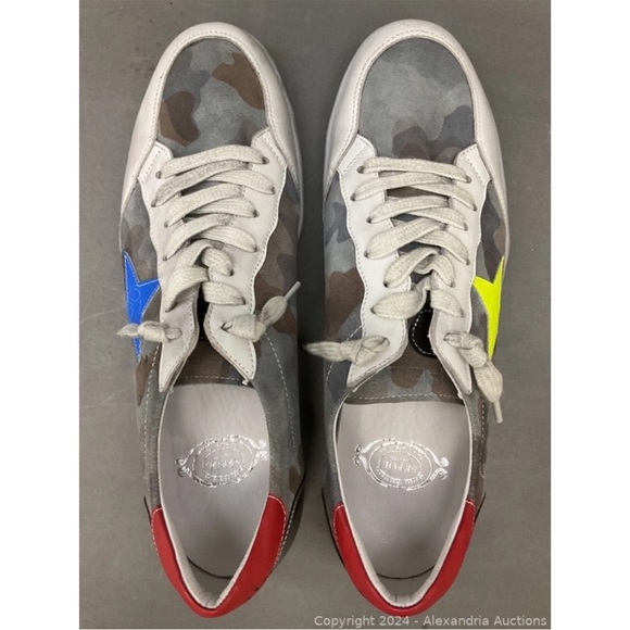 Sepol Estrella men’s dress leather low profile camo trainers sneakers size 43 - Picture 4 of 8